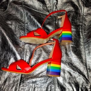 Rainbow heel pin up shoes